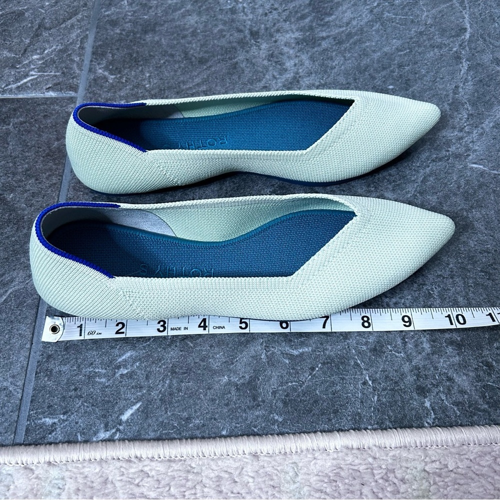 Rothy's The Point Sour Apple Green Flats Size W7.5 Office Travel - Picture 12 of 13